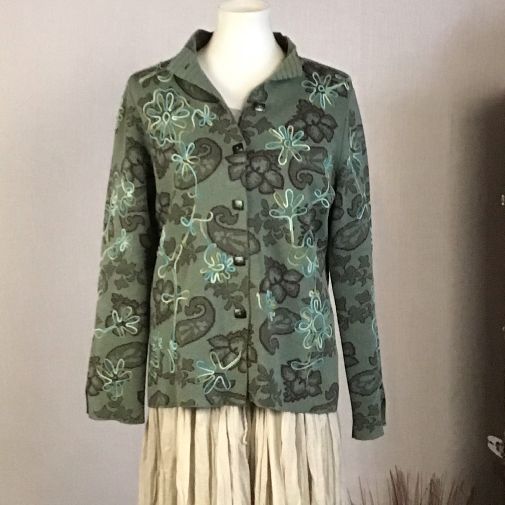 Sigrid Olsen Asian-inspired sweater/jacket. Medium